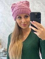 Dámska čiapka Nastia K373 tmavo ružová
