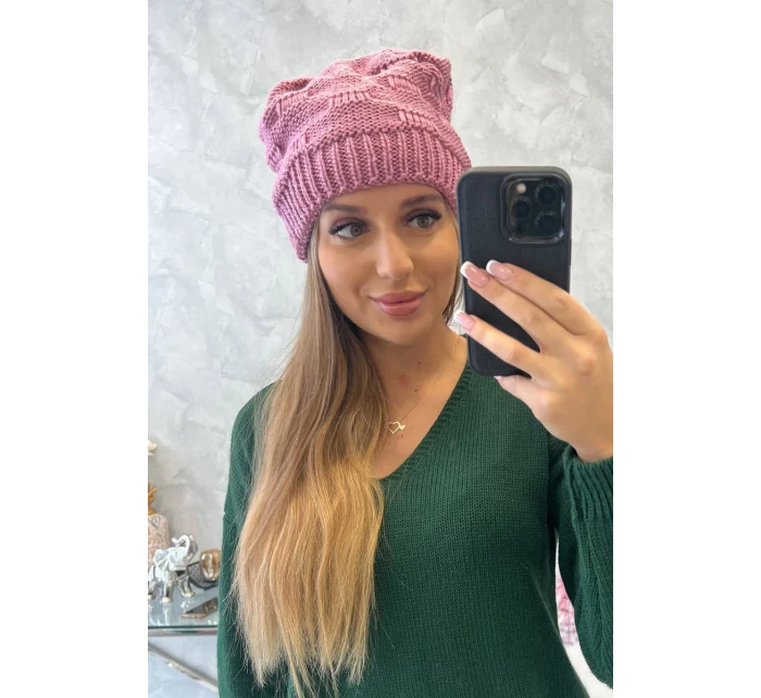 Dámská čepice  tmavě růžová model 18752355 - K-Fashion