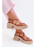 Skórzane Sandały Damskie Maciejka 06990-39 Multikolor