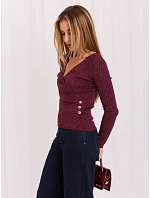 Sweter IR SW model 22296797 bordowy - FPrice Sweter IR SW model 22296797 bordowy - FPrice