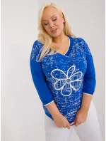 Bluzka RV BZ model 19920672 kobaltowy - FPrice Bluzka RV BZ model 19920672 kobaltowy - FPrice