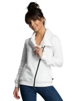 model 15097749 Mikina na zip ecru barva - BeWear