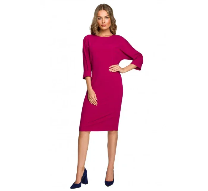 S324 Puzdrové šaty s netopierími rukávmi - kráľovská modrá S324 Puzdrové šaty s netopierími rukávmi - kráľovská modrá