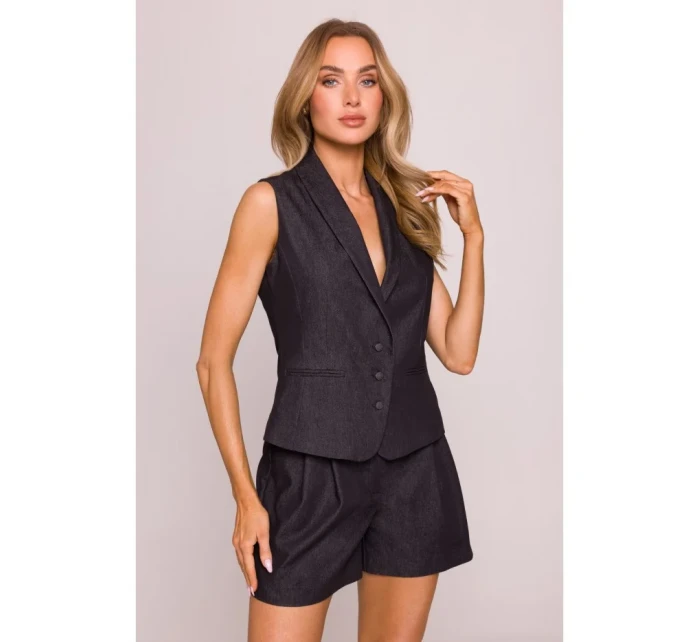 model 21136107 Džínová vesta grafitová - Moe