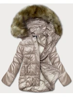 Krátka prechodná prešívaná bunda v ťavej farbe (H-202)