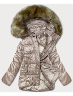 Krátka prechodná prešívaná bunda v ťavej farbe (H-202)