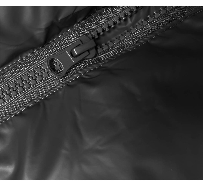 Dlhá čierna páperová vesta s kapucňou (5M3183-392)