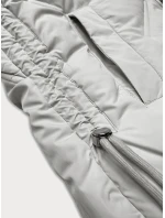 Světle šedá dámská zimní bunda se boky model 21248663 - S'WEST Světle šedá dámská zimní bunda se boky model 21248663 - S'WEST