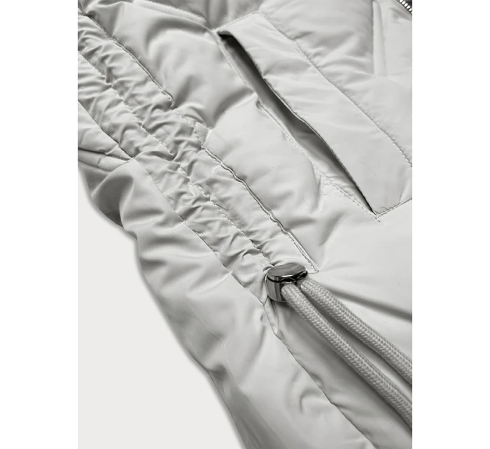 Světle šedá dámská zimní bunda se boky model 21248663 - S'WEST Světle šedá dámská zimní bunda se boky model 21248663 - S'WEST