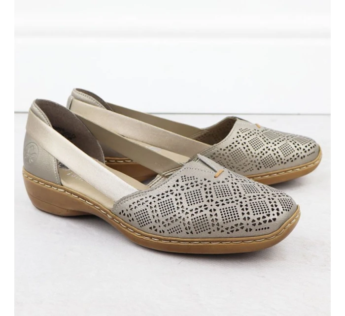 Dámska kožená pohodlná obuv lilac Rieker 41351-90