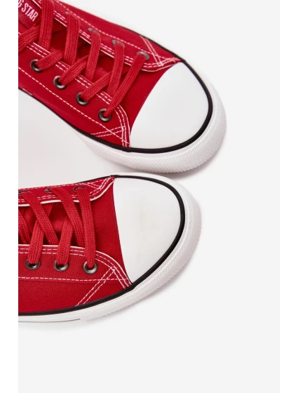 Pánské Nízké Textilní Tenisky Big Star model 21705218 Červené - Big Star Shoes Pánské Nízké Textilní Tenisky Big Star model 21705218 Červené - Big Star Shoes