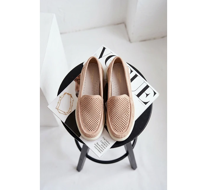 Dámské síťované mokasíny Sergio Leone MK097H béžové