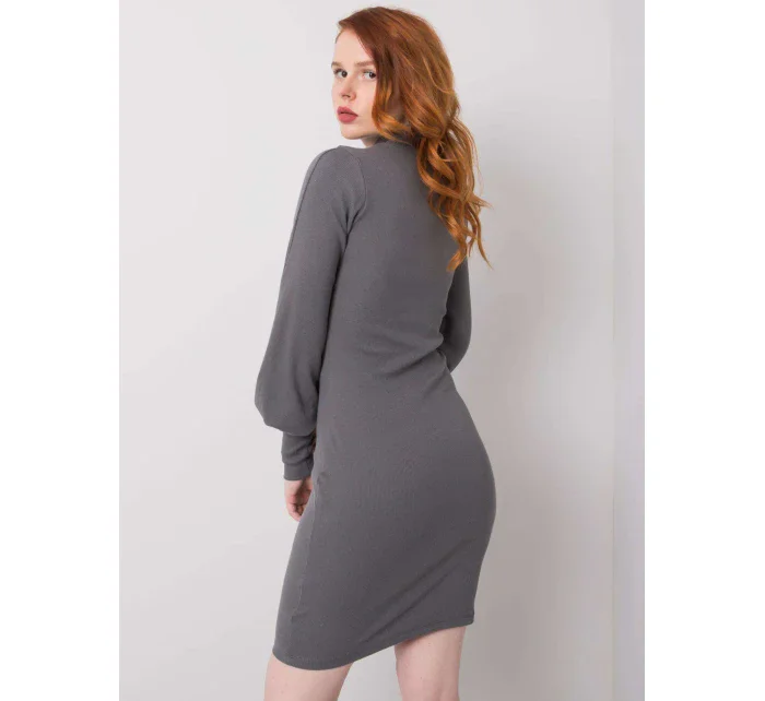 Šaty RV SK model 15003034 tmavě šedá - FPrice Šaty RV SK model 15003034 tmavě šedá - FPrice