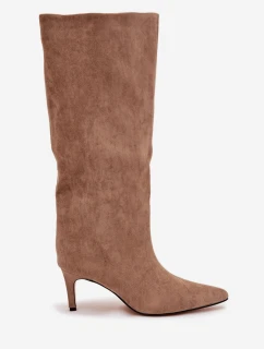 Dámske čižmy na podpätku Olivienne - béžové