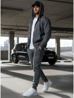 Pánska mikina na zips antracitová BX2196