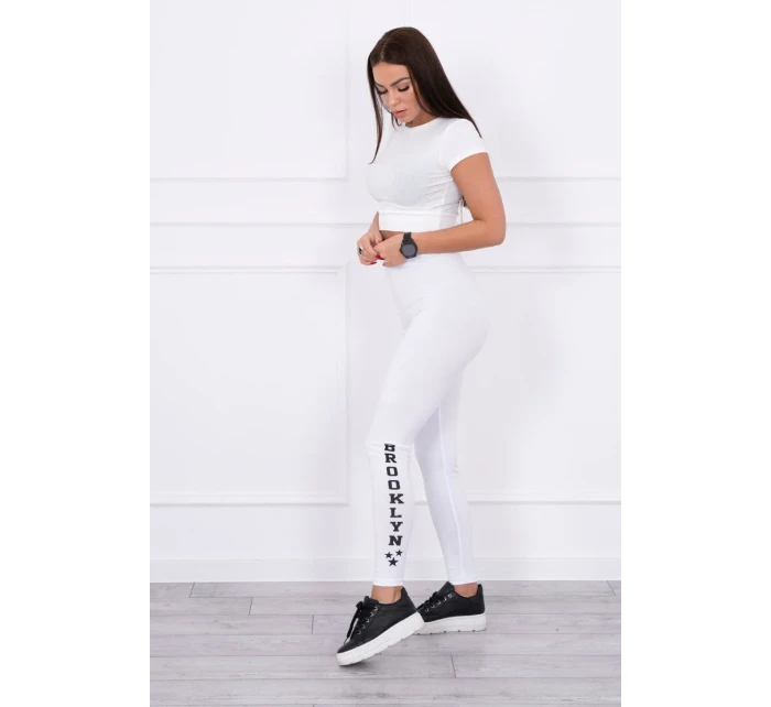 Nohavice legíny Brooklyn white