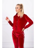 Velurová souprava s ozdobnými model 21752918 červená - K-Fashion Velurová souprava s ozdobnými model 21752918 červená - K-Fashion