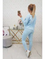 Súprava s oversize blúzkou modrej farby Súprava s oversize blúzkou modrej farby