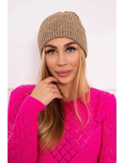 Tenká čiapka Wioletta K251 tmavo béžová