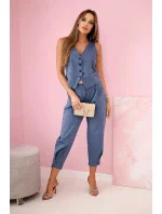 Súprava vesta + nohavice denim melier Súprava vesta + nohavice denim melier