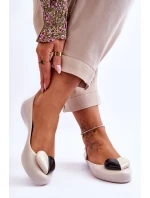 Dámské baleríny se srdcem model 21616916 světle béžová - Zaxy