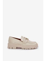 Lakierowane Mokasyny Damskie Z Przypinką Miś Beżowe Wulinea Lakierowane Mokasyny Damskie Z Przypinką Miś Beżowe Wulinea