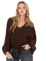 Sweter CH SW model 21782580 ciemny brązowy - FPrice Sweter CH SW model 21782580 ciemny brązowy - FPrice