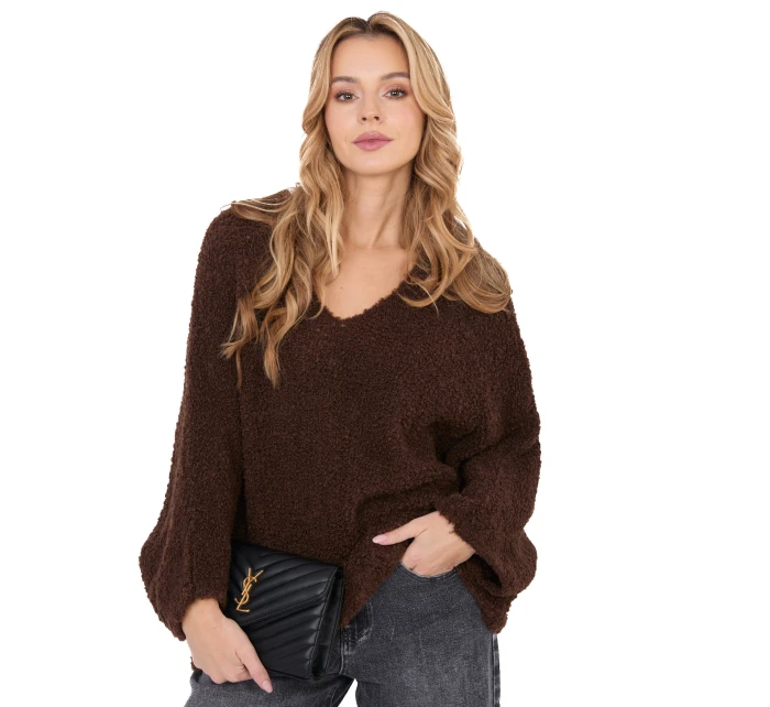 Sweter CH SW model 21782580 ciemny brązowy - FPrice Sweter CH SW model 21782580 ciemny brązowy - FPrice