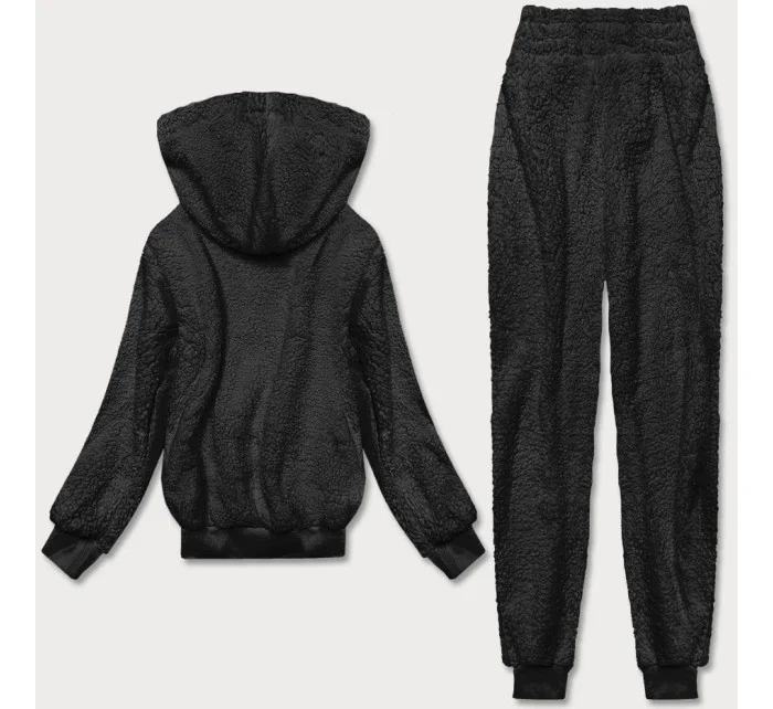 Teplý čierny teplákový dámsky komplet (YP-1104)