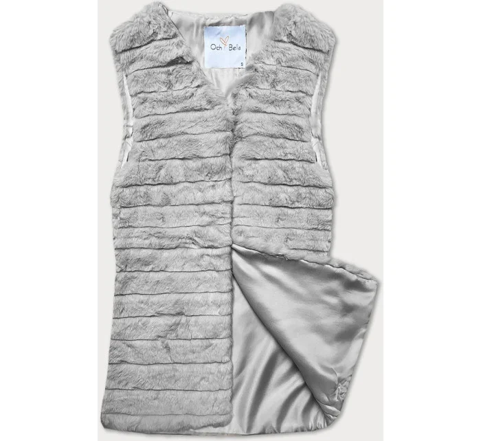 Kožušinová vesta svetlosivá (2114)