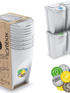 ODPADKOVÉ KOŠE 35 L SORTIBOX SET4 BALENIA DIÉTNE ŠEDÉ