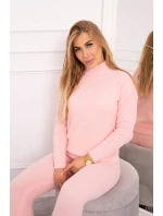 Dvojdielny sveterový set alpaka púdrovo ružový