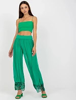 Dámske široké nohavice DHJ SP 20822.37 zelená - FPrice