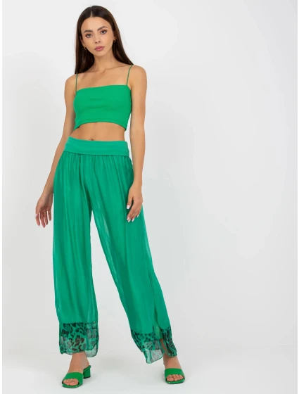 Dámské široké kalhoty DHJ SP model 18497197 zelená - FPrice