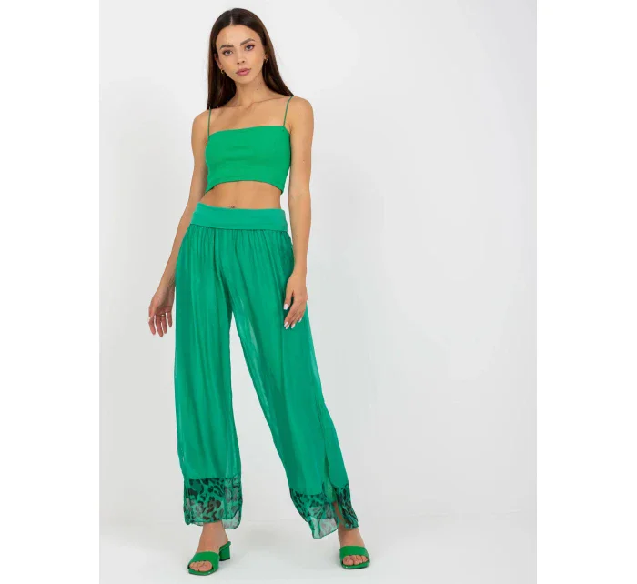 Dámské široké kalhoty DHJ SP model 18497197 zelená - FPrice