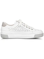 Rieker W RKR642 biele kožené ažurové topánky