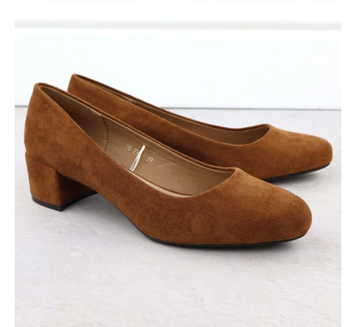 Camel semišové lodičky na klinoch Sergio Leone PB291