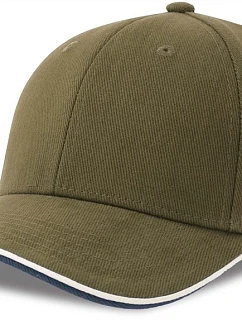 Atlantis Headwear Pilot Piping Sandwich-S 6-panelová ťažká sendvičová čiapka 33.0274 olivová
