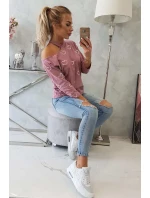 Halenka s potiskem srdce tmavě růžová Halenka s potiskem srdce tmavě růžová