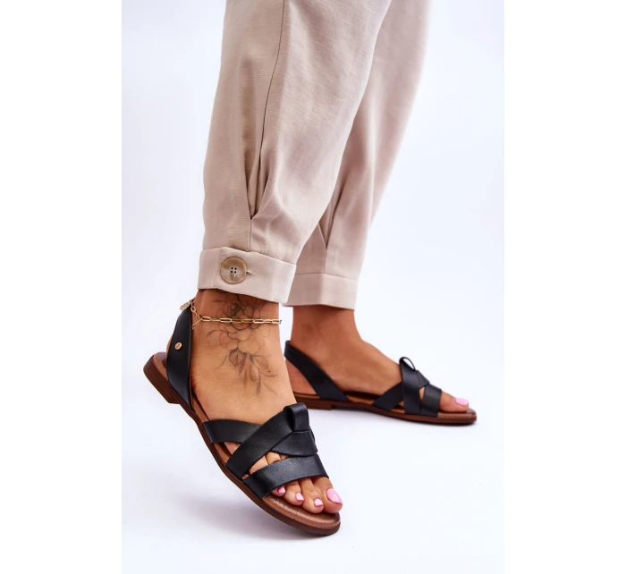 model 21617500 Pohodlné Kožené Nazouváky Černé - Zazoo