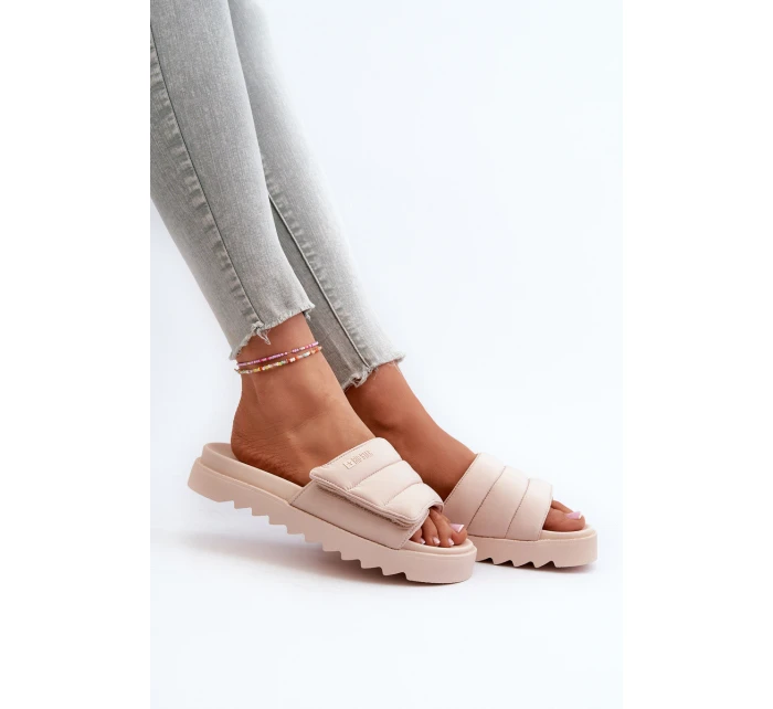 Dámské Žabky Na Platformě Big Star model 21660805 Beige - Big Star Shoes Dámské Žabky Na Platformě Big Star model 21660805 Beige - Big Star Shoes