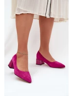 Semišové Hladké Lodičky S   Fuchsie model 21686681 - VINCEZA