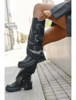 Zateplené dámské kozačky se  Černé model 21709299 - Boto