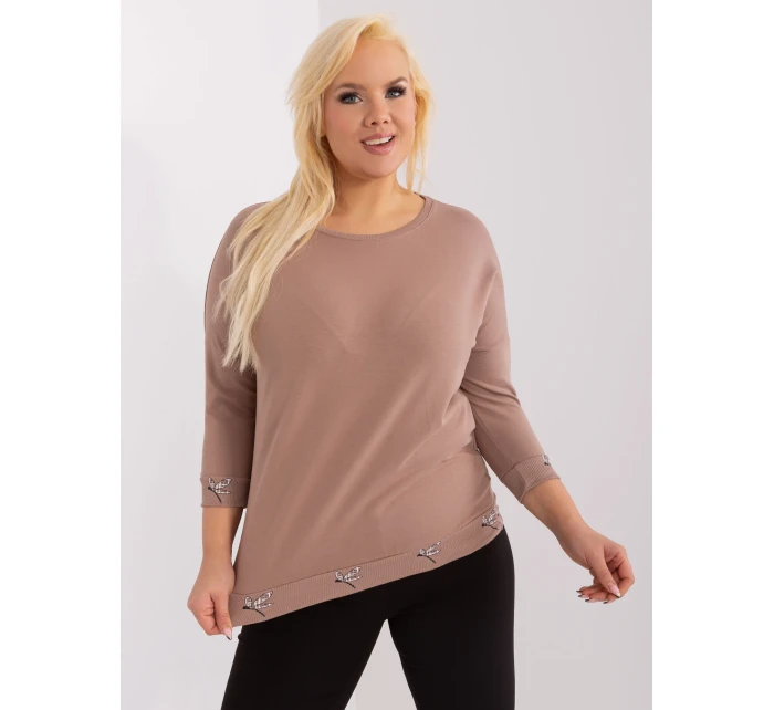 Bluzka RV BZ model 19394440 ciemny bezowy - FPrice Bluzka RV BZ model 19394440 ciemny bezowy - FPrice