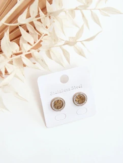 Zlaté náušnice jetel z nerezové oceli