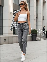 Dámske šedé džínsy mom fit FashionStreet UY2751