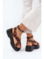 Dámské Sandály Na Platformě A Klínu V  Hnědé model 21688739 - Boto