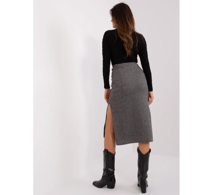 Sukňa LK SD 509400.87P šedá čierna