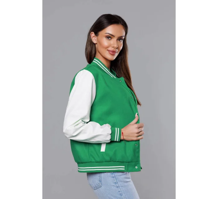 Zelená dámská baseballová bunda model 18141042 - J.STYLE Zelená dámská baseballová bunda model 18141042 - J.STYLE