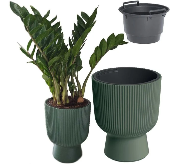 MILLY Kvetináče na podstavci 24 cm ZELENÁ PINA detské